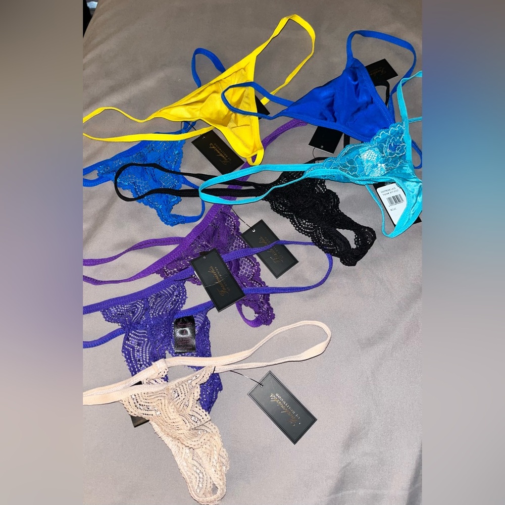 NWT Bundle of 8 Frederick’s of Hollywood Strappy Thong Underwear (Size Large)